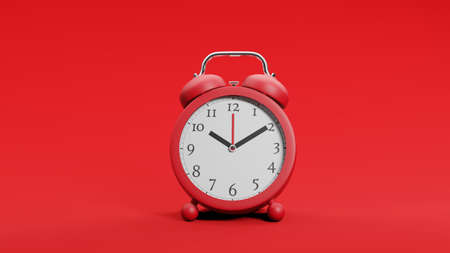 retro vintage Alarm clock Time concept 3d rendering
