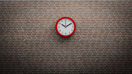 Wall clock office clock Time concept 3d renderingの写真素材