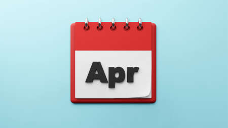 Apr on  paper desk  calendar  3d renderingの写真素材