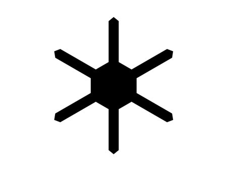 snowflake winter black isolated  icon silhouetteのイラスト素材