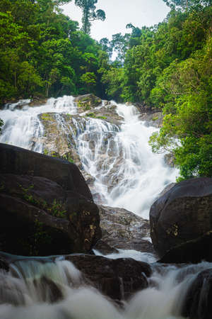 Waterfall beautiful asia Thailand , Praiwan Waterfall Phatthalungの写真素材