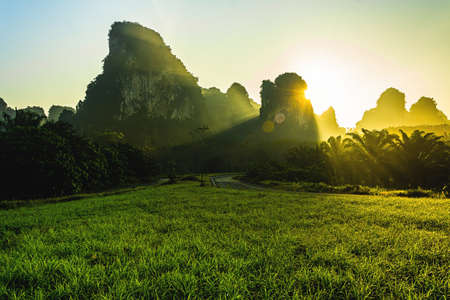 Landscape of mountain in krabi province Thailandの写真素材