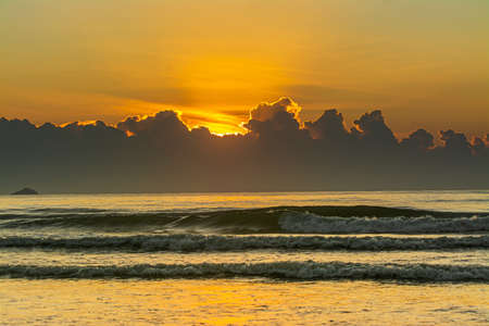 Sun and sea sunset background. Nature composition.