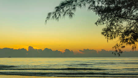 Sun and sea sunset background. Nature composition.の写真素材