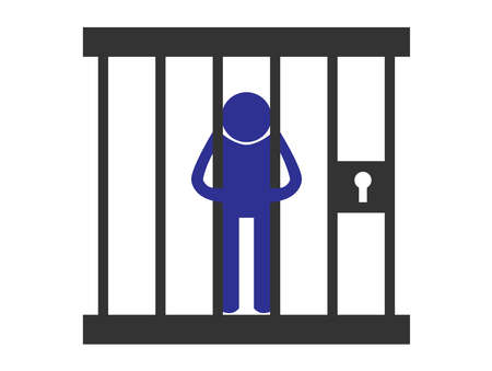 Prisoner in prison Jail icon , symbolのイラスト素材