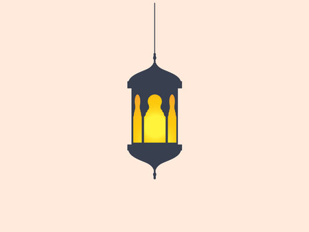 Colorful hanging lanterns for Islamic Holy Month, Ramadan Kareemのイラスト素材
