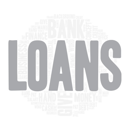 Loans Word cloud art Detailed Vectorのイラスト素材