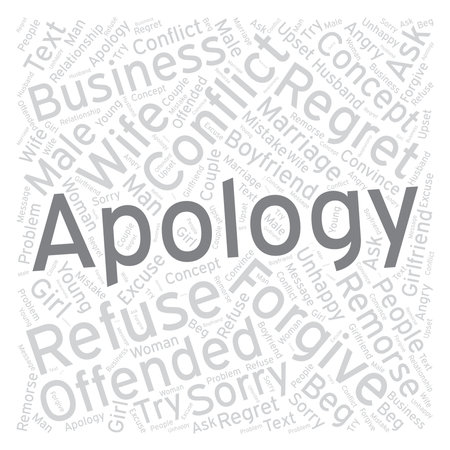 apology Word cloud art Detailed Vectorのイラスト素材
