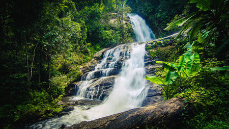 Beautiful Huai Sai Lueang waterfall in Inthanon National Park, Chiang Mai, Thailand