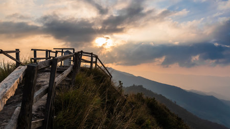 View of   Phu Chi Dao or Phu Chee Dao mountain at Chiang Rai, Thailand