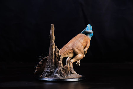 Protoceratops  , dinosaur on black backgroundの写真素材