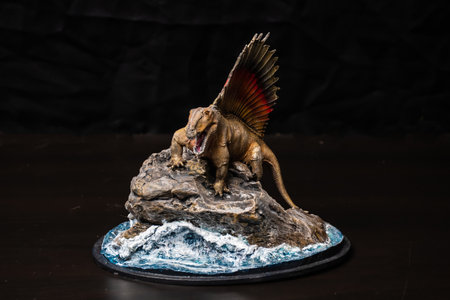 Dimetrodon   dinosaur  in the darkの写真素材