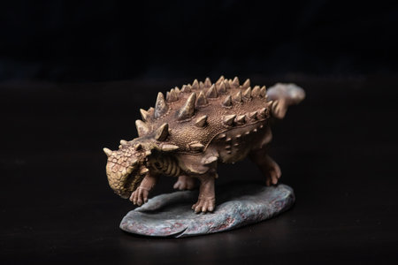 Ankylosaurus dinosaur  in the darkの写真素材