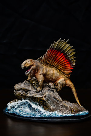 Dimetrodon   dinosaur  in the darkの写真素材