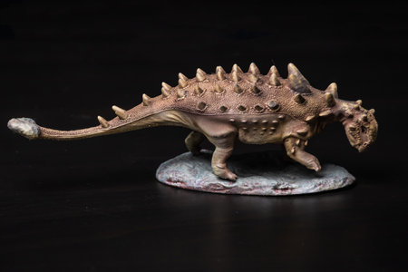 Ankylosaurus dinosaur  in the darkの写真素材