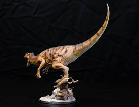 The Velociraptor  dinosaur  in the darkの写真素材