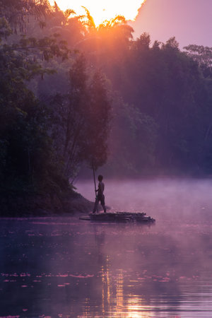 Landscape Nature View of Nong Thale Lake in Krabi Thailandの写真素材
