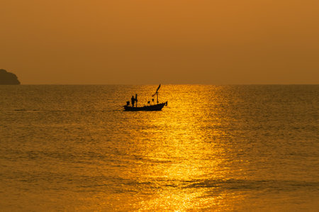 Landscape of beautiful sunrise sunset and seaの写真素材
