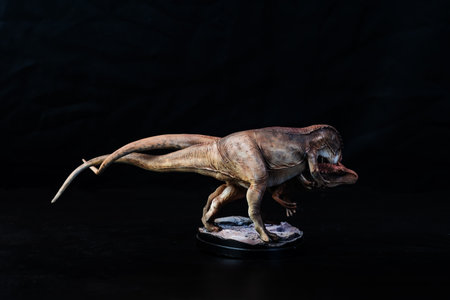 Dinosaur Allosaurus in the darkの写真素材