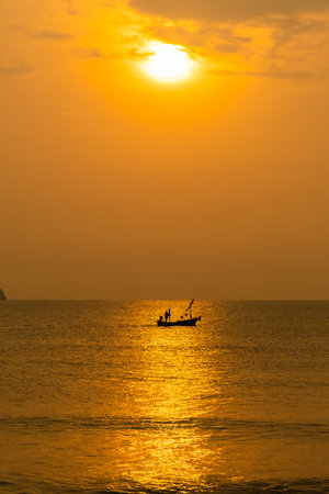 Landscape of beautiful sunrise sunset and seaの写真素材