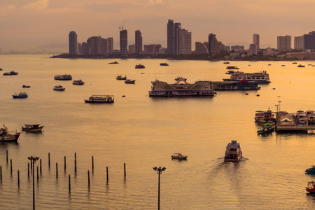 Viewpoint Pattaya Beach in Pattaya city Chonburi,Thailandの写真素材