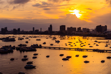 Viewpoint Pattaya Beach in Pattaya city Chonburi,Thailandの写真素材