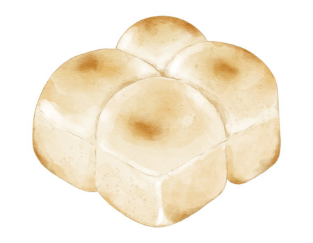 Watercolor milk pillow bread Hand drawn watercolor illustration isolated elementの写真素材