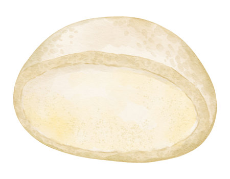 Watercolor milk cream bun Hand drawn watercolor illustration isolated elementの写真素材