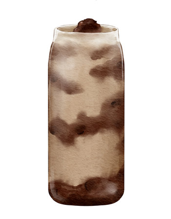 Watercolor redbean milk tea watercolor illustration isolated elementの写真素材
