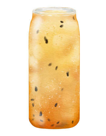 Watercolor passion fruit juice watercolor illustration isolated elementの写真素材