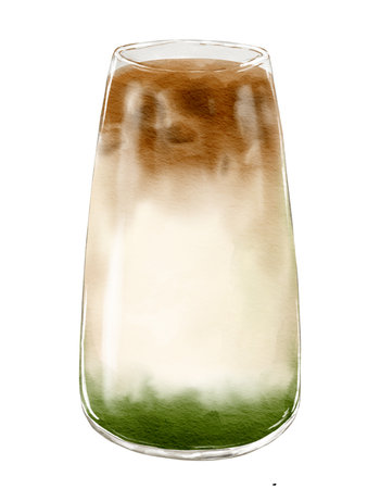 Watercolor coffee matcha watercolor illustration isolated elementの写真素材