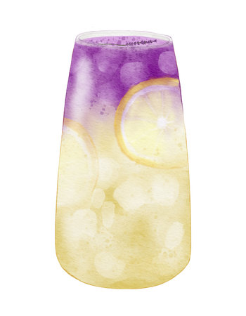 Watercolor lavender lemonade  watercolor illustration isolated elementの写真素材