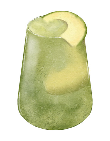 Watercolor avacado milkshake  drawn watercolor illustration isolated elementの写真素材