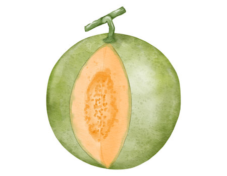 melon fruit   watercolor illustration isolated elementの写真素材