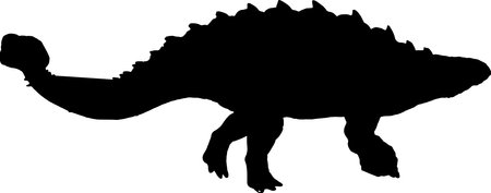 ankylosaurus black silhouette isolated backgroundのイラスト素材