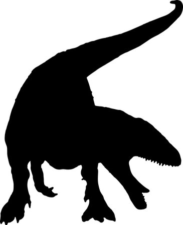 Carcharodontosaurus black silhouette isolated backgroundのイラスト素材