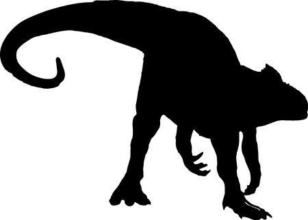 Allosaurus black silhouette isolated backgroundのイラスト素材