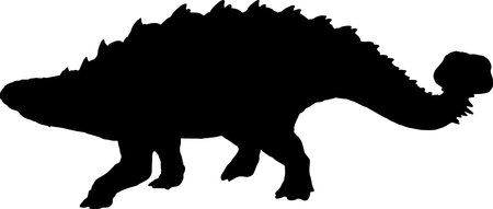 ankylosaurus black silhouette isolated backgroundのイラスト素材