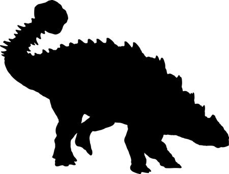 ankylosaurus black silhouette isolated backgroundのイラスト素材