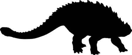 ankylosaurus black silhouette isolated backgroundのイラスト素材