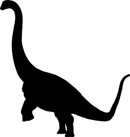 Brontosaurus black silhouette isolated backgroundのイラスト素材