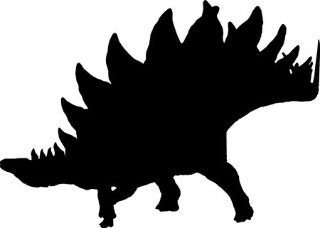 stegosaurus  black silhouette isolated backgroundのイラスト素材