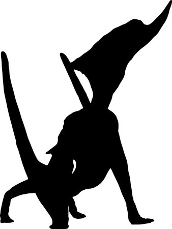 Dsungaripterus  black silhouette isolated backgroundのイラスト素材