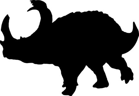 Sinoceratops black silhouette isolated backgroundのイラスト素材