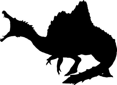spinosaurus black silhouette isolated backgroundのイラスト素材