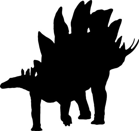 stegosaurus  black silhouette isolated backgroundのイラスト素材