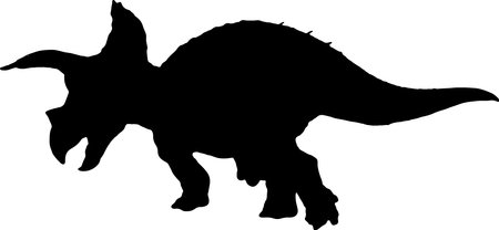 Triceratops black silhouette isolated backgroundのイラスト素材