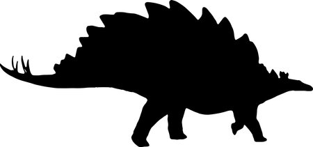 stegosaurus  black silhouette isolated backgroundのイラスト素材