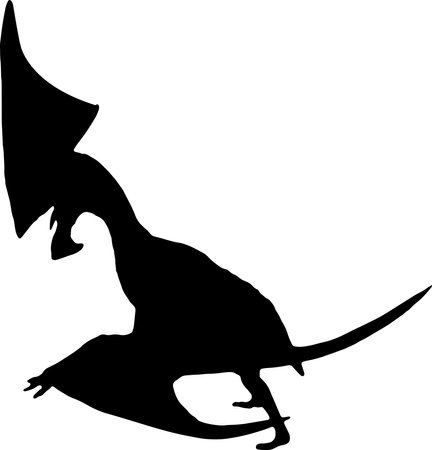 Tupandactylus black silhouette isolated backgroundのイラスト素材