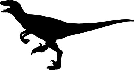 Velociraptor black silhouette isolated backgroundのイラスト素材